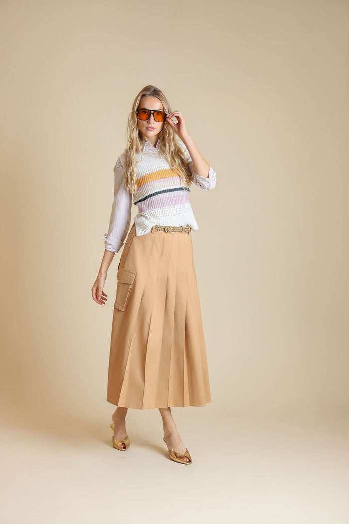 Thin Poplin Pleated Skirt - Junees