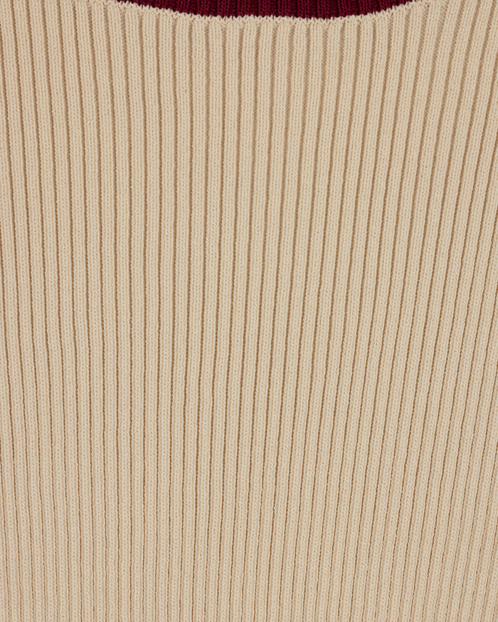 Thin Ribbed Scalloped Trim Sweater - Junees