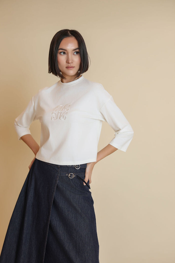 Three Quarter Sleeve Cropped Tee - Junees