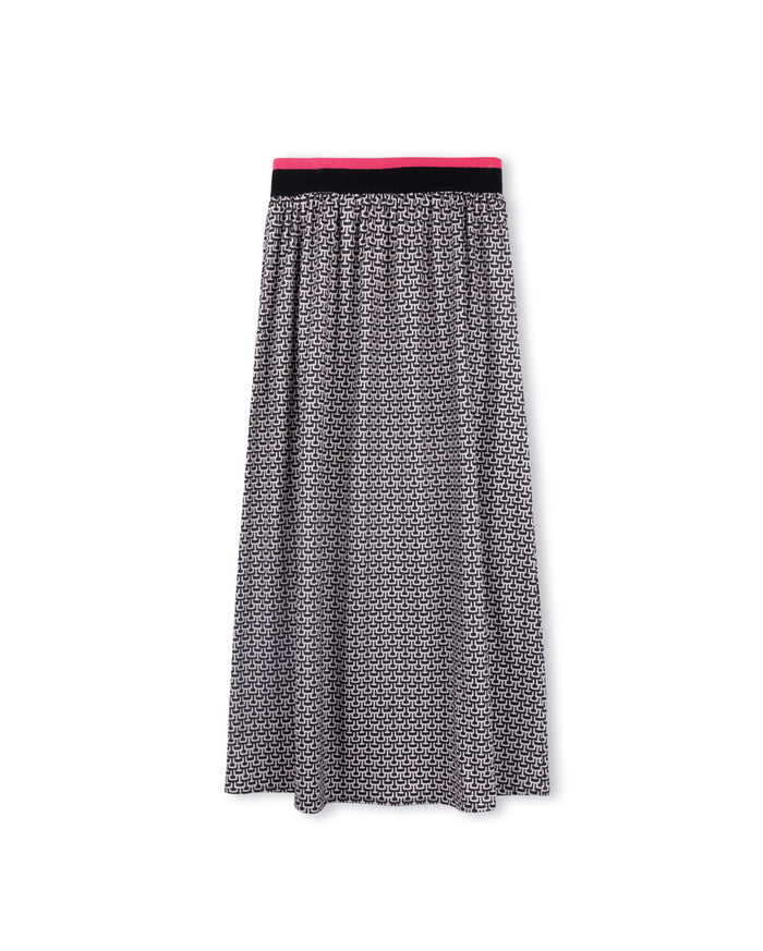 Trimmed Print Skirt - Junees
