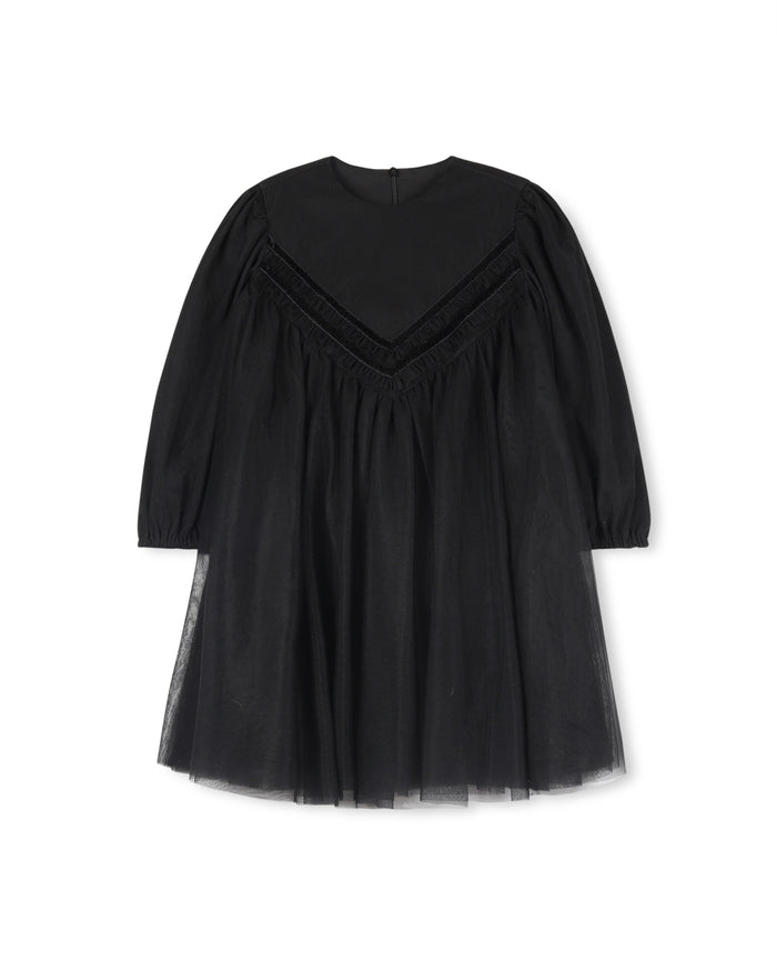 Tulle And Ribbon Trim Dress - Junees
