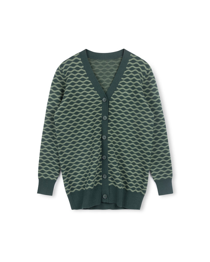 Two Tone Print Cardigan - Junees