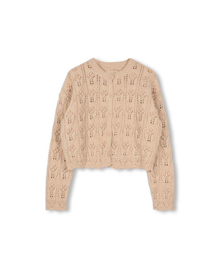 V-Neck Bubble Flower Cardigan - Junees