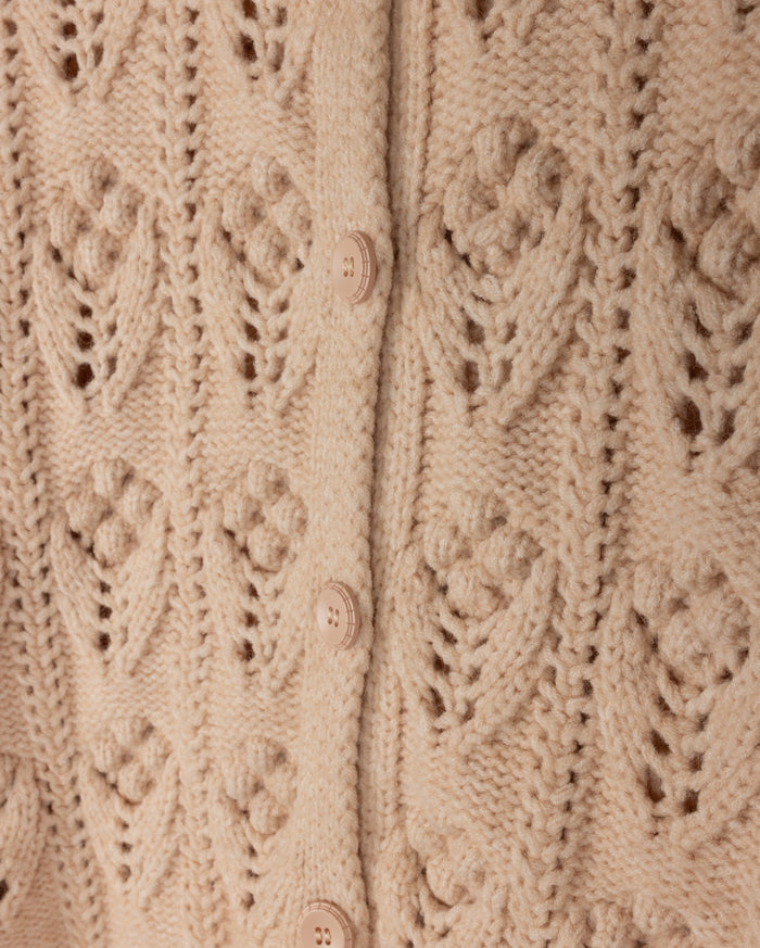 V-Neck Bubble Flower Cardigan - Junees