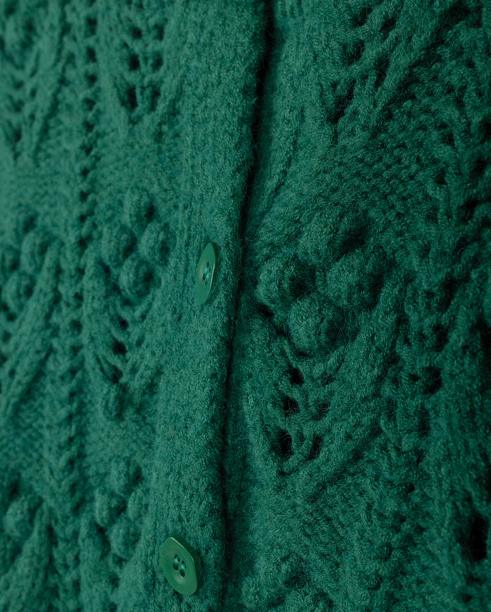 V-Neck Bubble Flower Cardigan - Junees