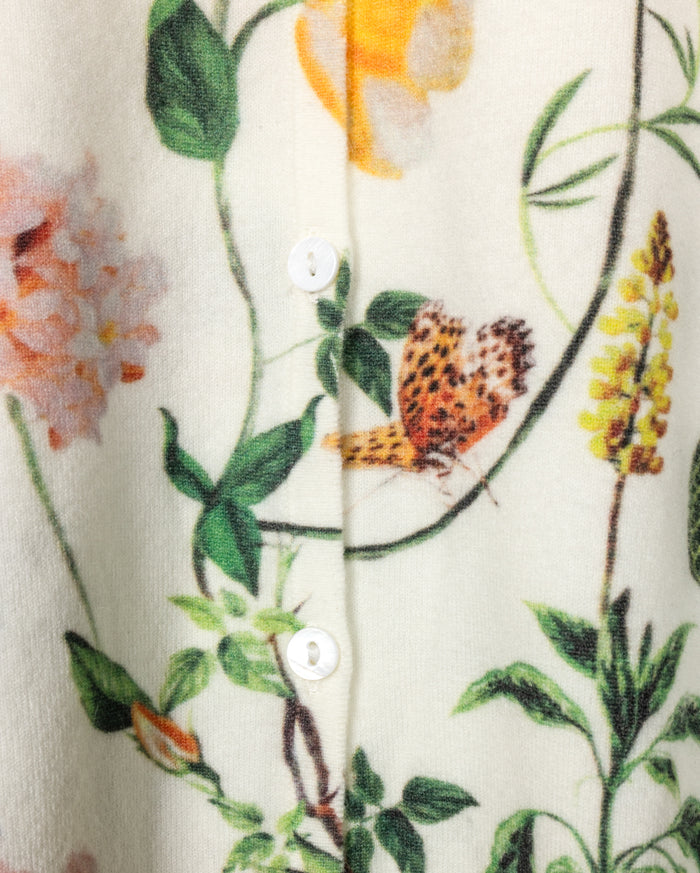 White Floral Cardigan - Junees