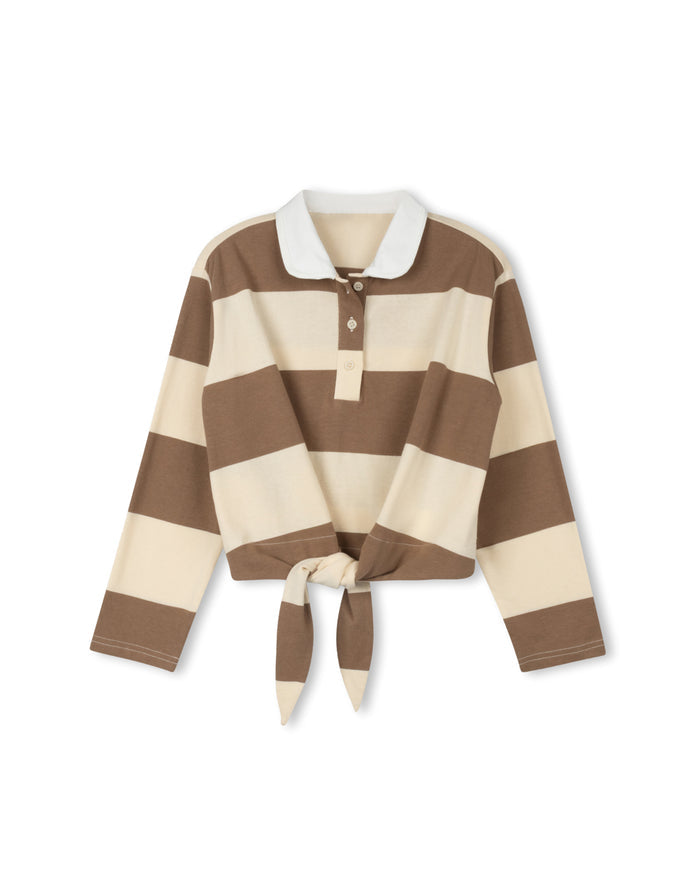 Wide Striped Tie Polo - Junees