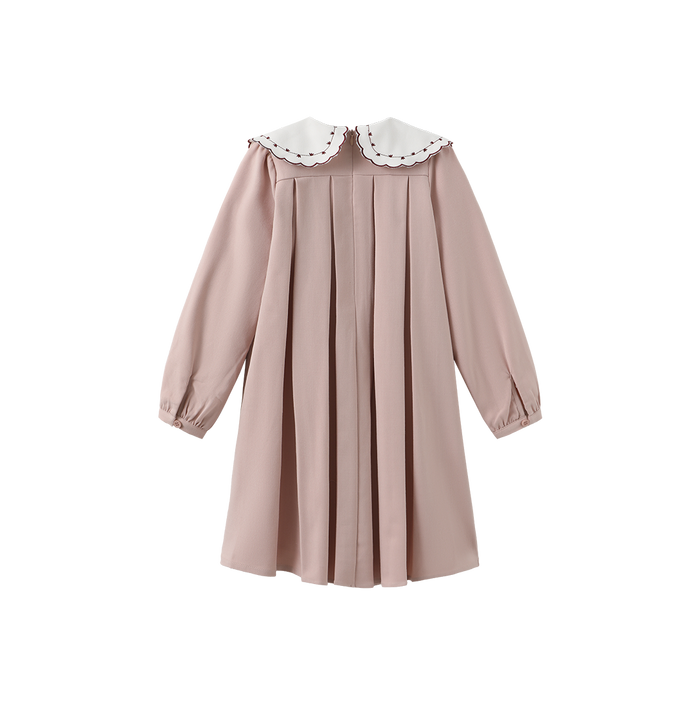 Wool Embroidered Collar Dress