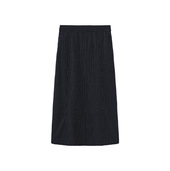 Wool Pinstripe A-Line Skirt