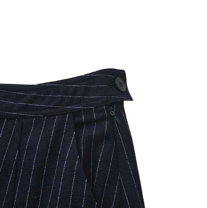 Wool Pinstripe A-Line Skirt