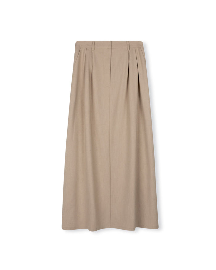 Wool Pleat Maxi Skirt - Junees