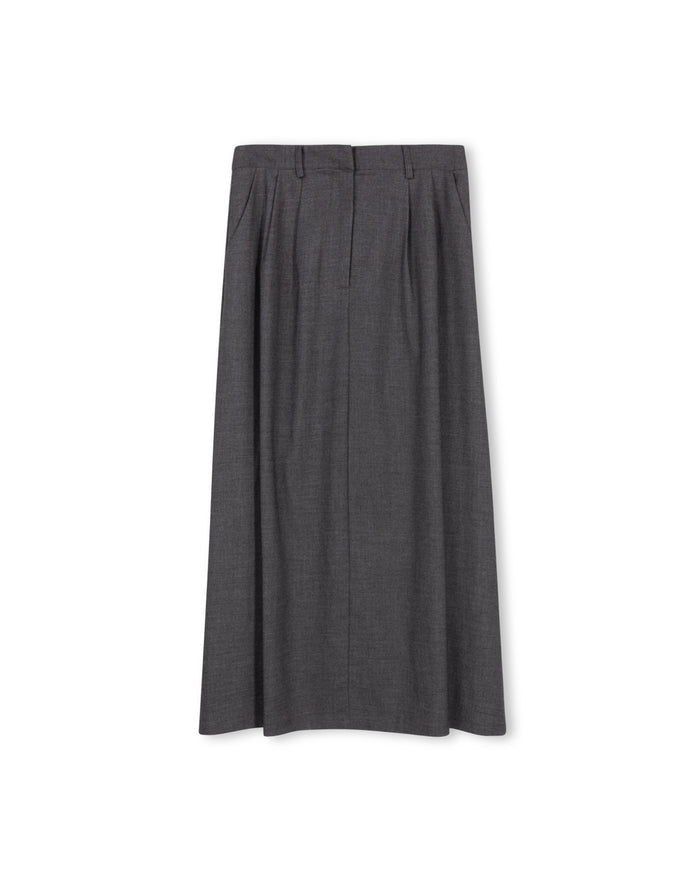 Wool Pleat Maxi Skirt - Junees