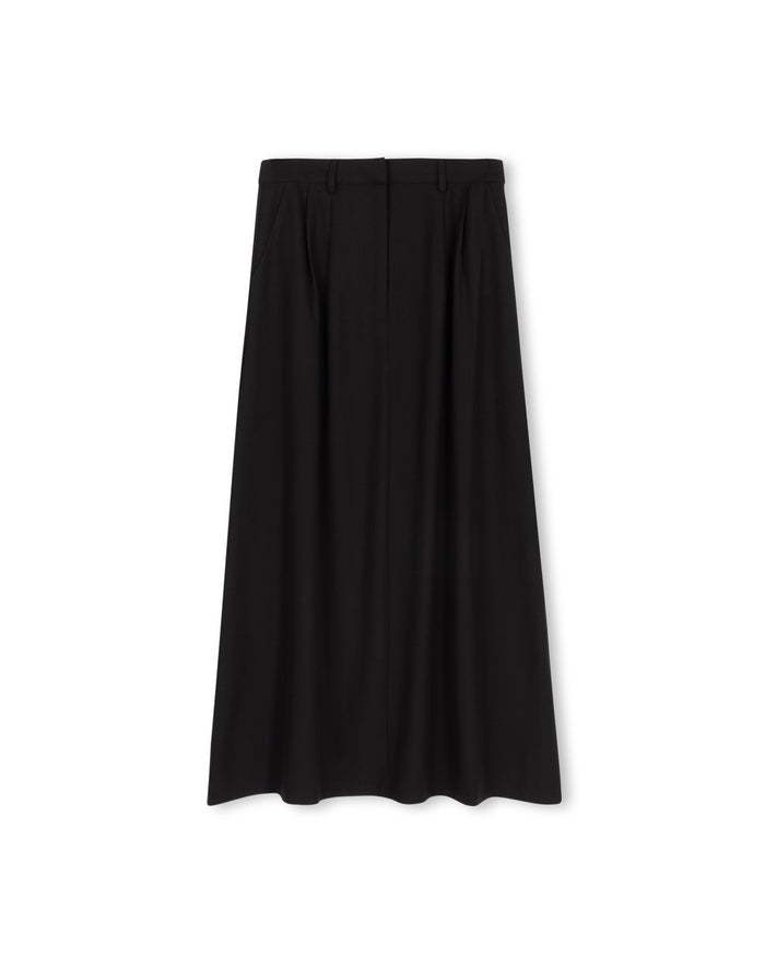 Wool Pleat Maxi Skirt - Junees