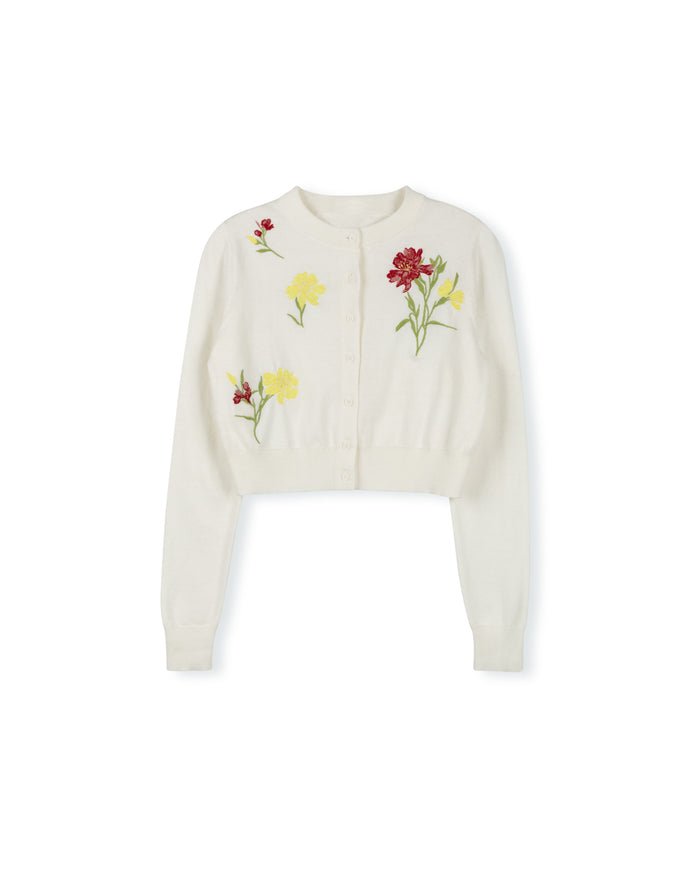 Yanny Floral Knit Cardigan - Junees