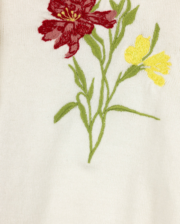 Yanny Floral Knit Cardigan - Junees
