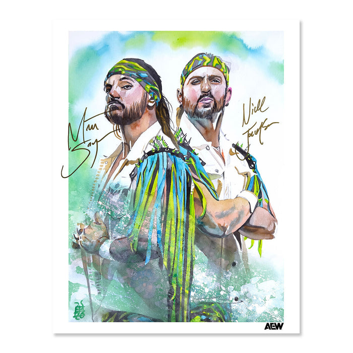Young Bucks - Dual Autographed Limited Edition 11" x 14" Rob Schamberger Art Print